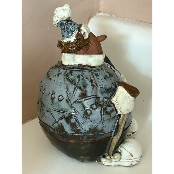 Sara Meadows Balloon People Pottery Art Skier Skis Winter Figure 5" Tall - Picture 4 of 5